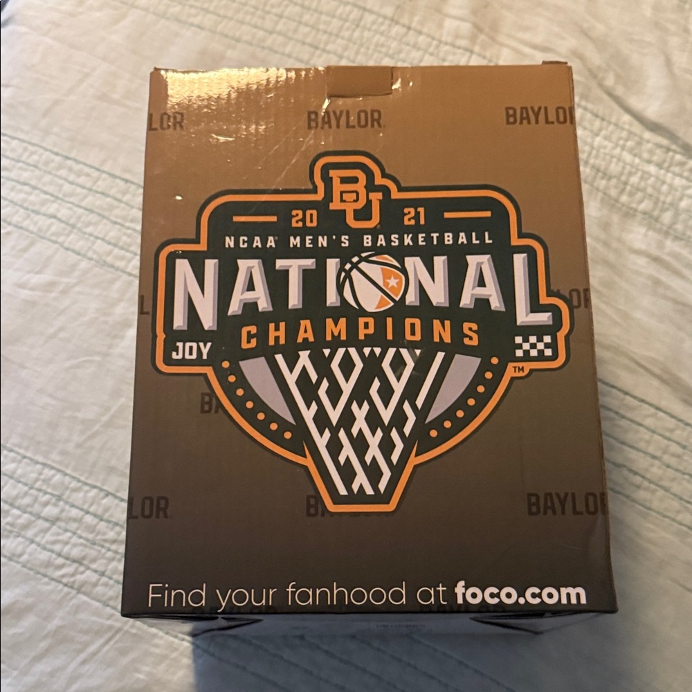 2021 men’s basketball Baylor National Champions Box and bobble head.